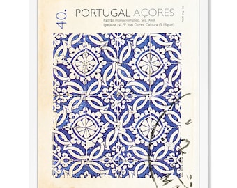 Portugal Tile Art Prints, Blue and White Art, Azulejo Tile, Latin art, Spanish Tile, Kitchen Wall art, Spanish Decor, Travel Poster Prints