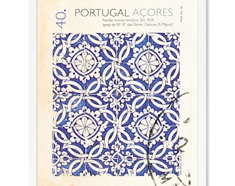 Portugal Tile Art Prints, Blue and White Art, Azulejo Tile, Latin art, Spanish Tile, Kitchen Wall art, Spanish Decor, Travel Poster Prints