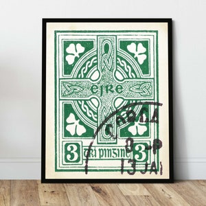 Celtic Cross Irish Wall Art Print, Christian Art, Celtic Art, The Irish Celtic cross is a symbol of Ireland&#39;s ancient heritage, Pagan art