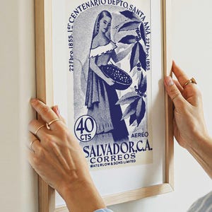 El Salvador Wall art for Boho home decor and latin art gallery wall, Vintage Travel poster print illustration for kitchen wall art image 11