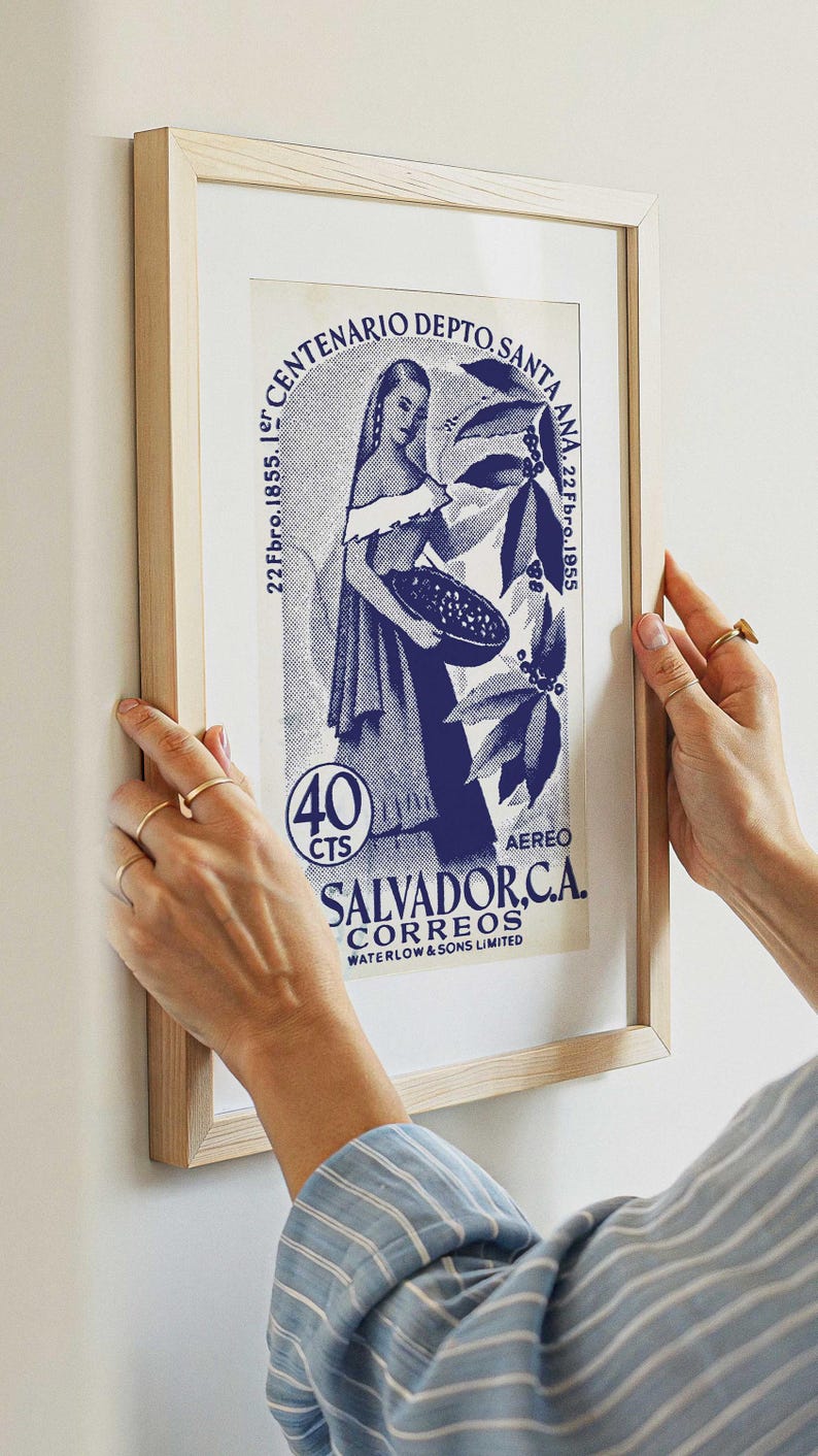 El Salvador Wall art for Boho home decor and latin art gallery wall, Vintage Travel poster print illustration for kitchen wall art image 11