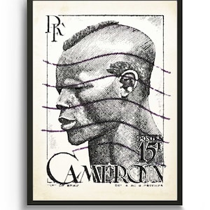 African man Wall Art and Black man of Cameroon Art for African American decor,  Black Lives Matter Art and Boho Decor, Vintage Africa Poster