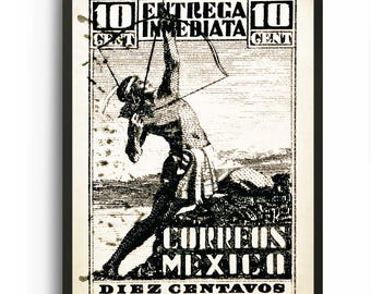 Mexican Aztec Wall Art Print, Latin art Illustration for Boho gallery wall decor, Vintage Mexico Travel poster