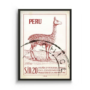 Lama Kunst und Peru Wandkunst, Alpaka Kunstplakat und südamerikanische Kunst, lateinamerikanische Kunst und Tierkunst, Wildtierdrucke und spanisches Kunstdekor