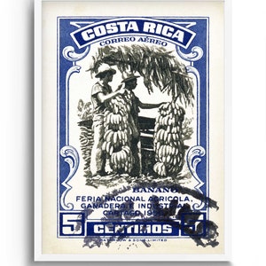 Costa Rica Art print and Tropical Wall art for Vintage Decor and Boho Style Decor. Costa Rica Poster and Central American art Travel prints