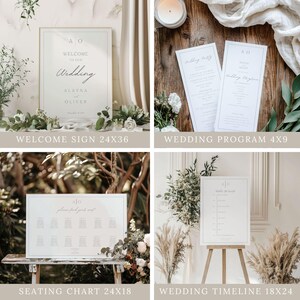 Wedding Template Bundle, Editable Wedding Sign Template Set, Wedding ...