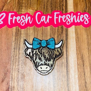 Highland Cow Vent Clip Set (2), Car Freshie Set (2), Car Scents, Air Fresheners, Highland Cow Freshie, Highland Cow Vent Clip, Cow Freshie