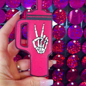 Yeti Cup Skeleton Freshie, Car Scent, Air Freshener, Cute Car Freshie, Halloween Car Accessories, Halloween freshie