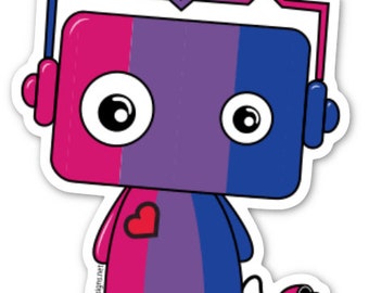 Bisexual Pride Bot Sticker | LGBTQ Flag | Pride Sticker | Decal | Queer Art | Gifts Under 5