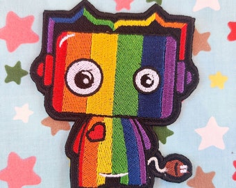LGBTQ Rainbow Pride Bot Patch | LGBTQ Flag | Pride Patch | Queer Art