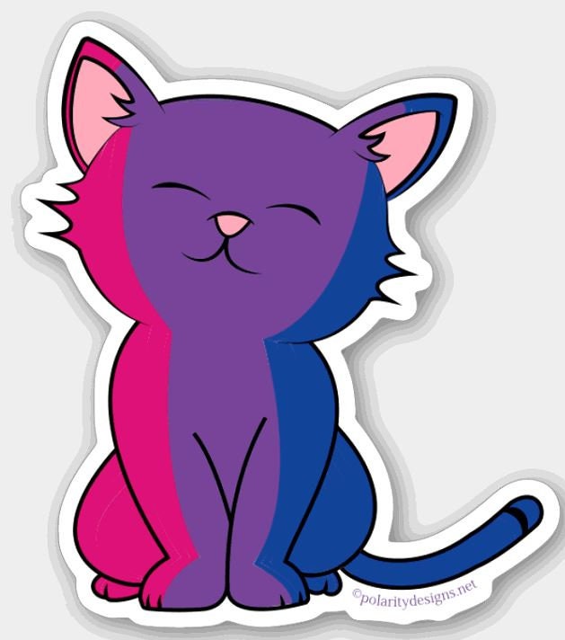 Bisexual Pride Kitty Bisexual Flag Pride Sticker Decal | Etsy