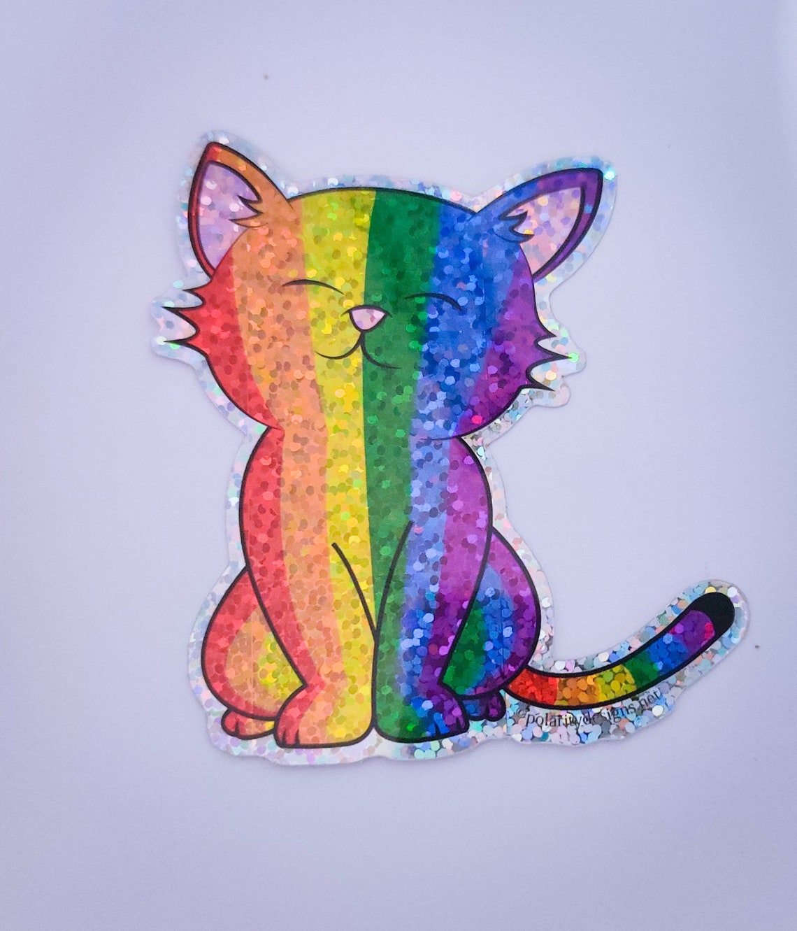 Glitter LGBTQ Rainbow Pride Kitty Sticker / LGBTQ Flag / Pride - Etsy ...