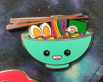 Rainbow Pride Ramen Bowl | LGBTQ Flag | Pride Pin | Lapel Pin | Queer Art | Gifts