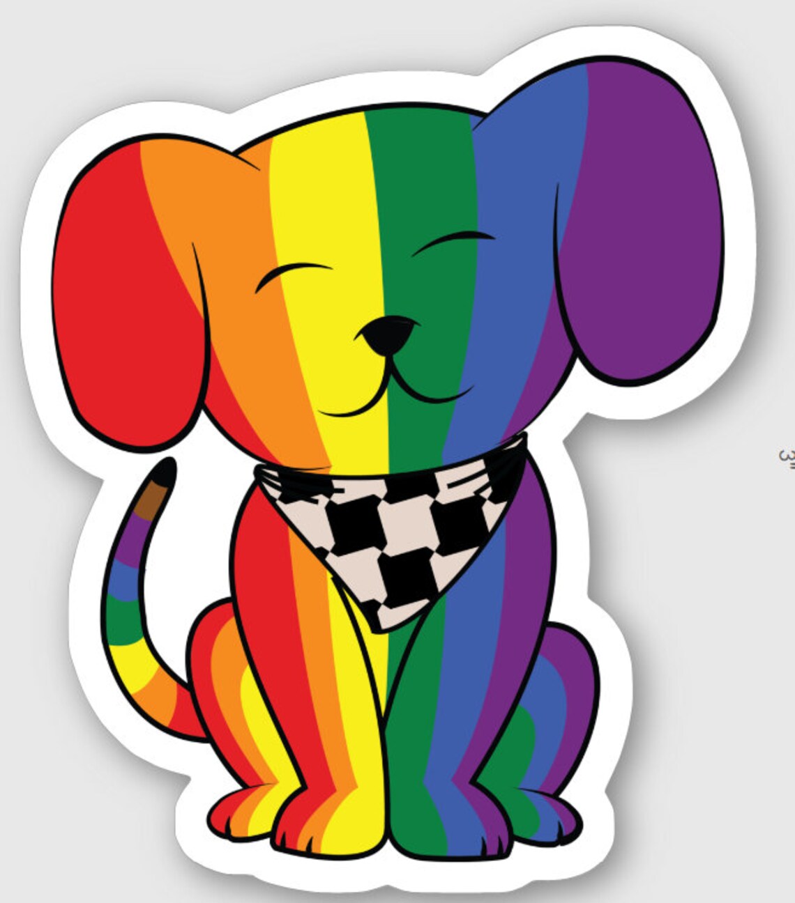 LGBTQ Rainbow Pride Puppy Sticker LGBTQ Flag Pride Sticker Etsy