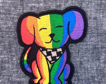 Pride Puppy Dog Patch | Pride Flag | Pride Patch | Decal | Queer Art | Gifts Under 20