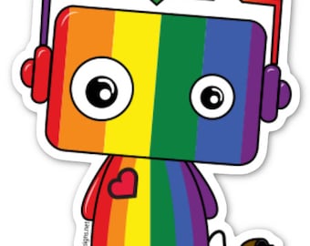 LGBTQ Rainbow Pride BotSticker | LGBTQ Flag | Pride Sticker | Decal | Queer Art | Gifts Under 5