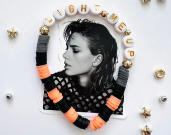 Light Me Up Friendship Bracelet | Black Orange Beaded Bracelet