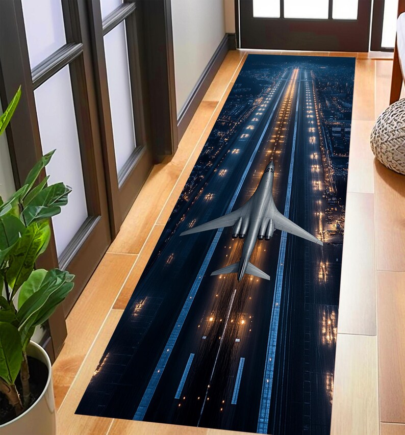 Airplan Rug B1 Bombardment Airplane Runway Rug: Aviation Area Rug, Kids Play Mat - Etsy