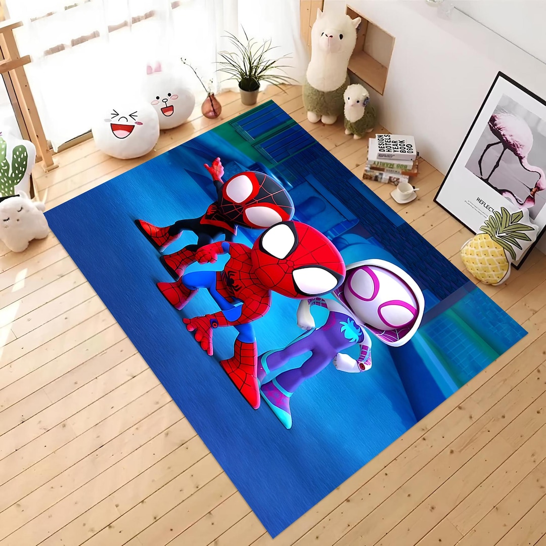 3D Spiderman Rug: Personalized Boy Room Area Rug - Etsy