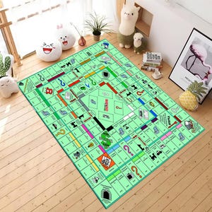 Spielteppich, Brettspielteppich, Spielkartenteppich, Monopoly, Familienspiele, lustiger Teppich, Geschenk für Spiele, Benutzerdefinierter Teppich