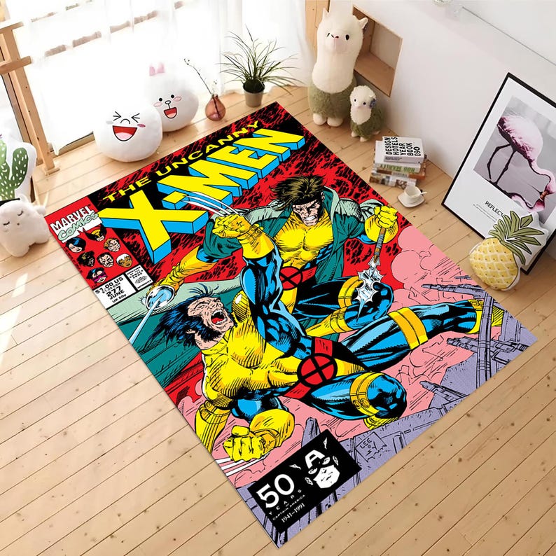 X-men Comic Book Rug: Retro Cartoon Carpet - Etsy