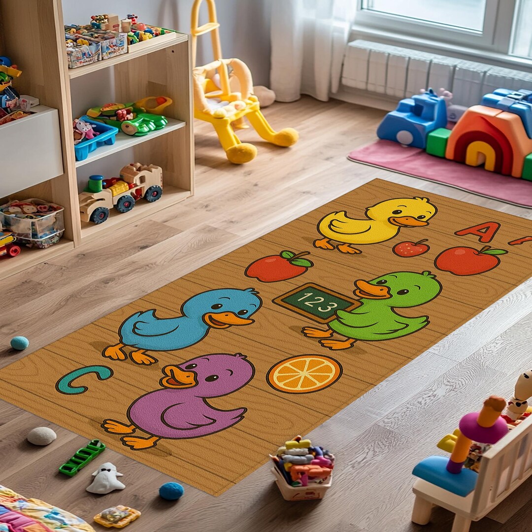 Colorful Educational Duck Rugkids Learn ABC, Colorful Duckrunner Rug ...