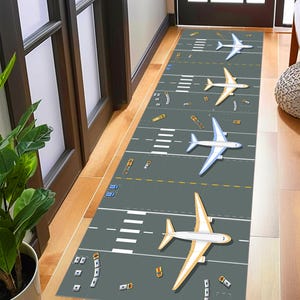 Aircraft Runway Rug: Aviation Airport Play Mat