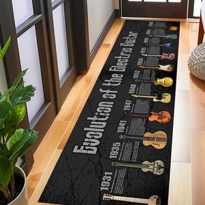Electro Guitar Rug, Popular Rug, Music Themed Rug, Area Rug, Personalized Rug, Hallway Rug ,Entry Rug,Corridor Rug,Hotel Rugs,Long Area Rugs