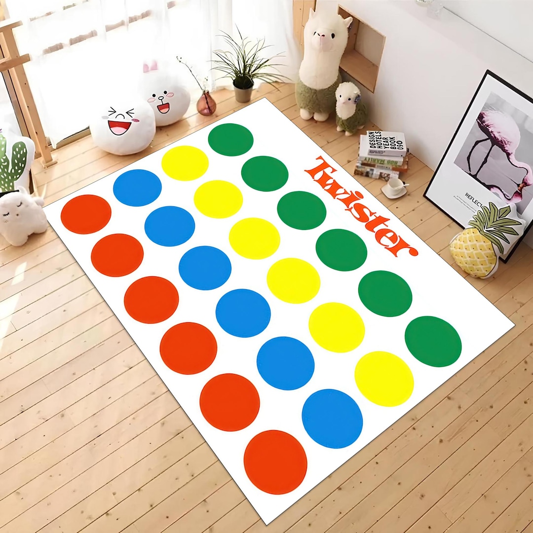 Twister Carpet, Family Game Rug, Twister Game Rug, Twister Rugs, Game ...