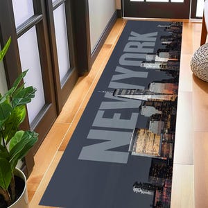 New York Skyline Rug: Urban Home Decor