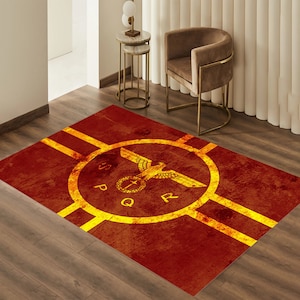 Roman Empire Rug, Rome Rug, SPQR Rug, The Red Empire Rug, Ancient Rome Rug, History Themed Rug, Ancient Themed Rug, Empire Flag Rug