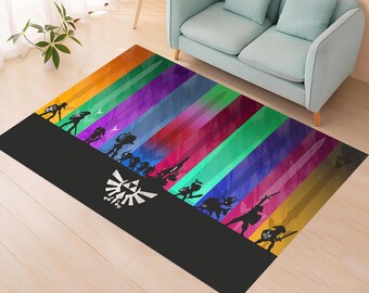 Zelda Rug,Zelda Rugs,For Living Room Rug,Saloon Rug, Zelda Area Rug, 3D Zelda  Rug,Personalized Gift Rug, Zelda Gift Rug, Zelda Art Rugs