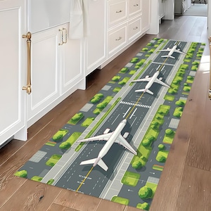Airport Runway Rug: Aviation Area Rug, Kids Play Mat