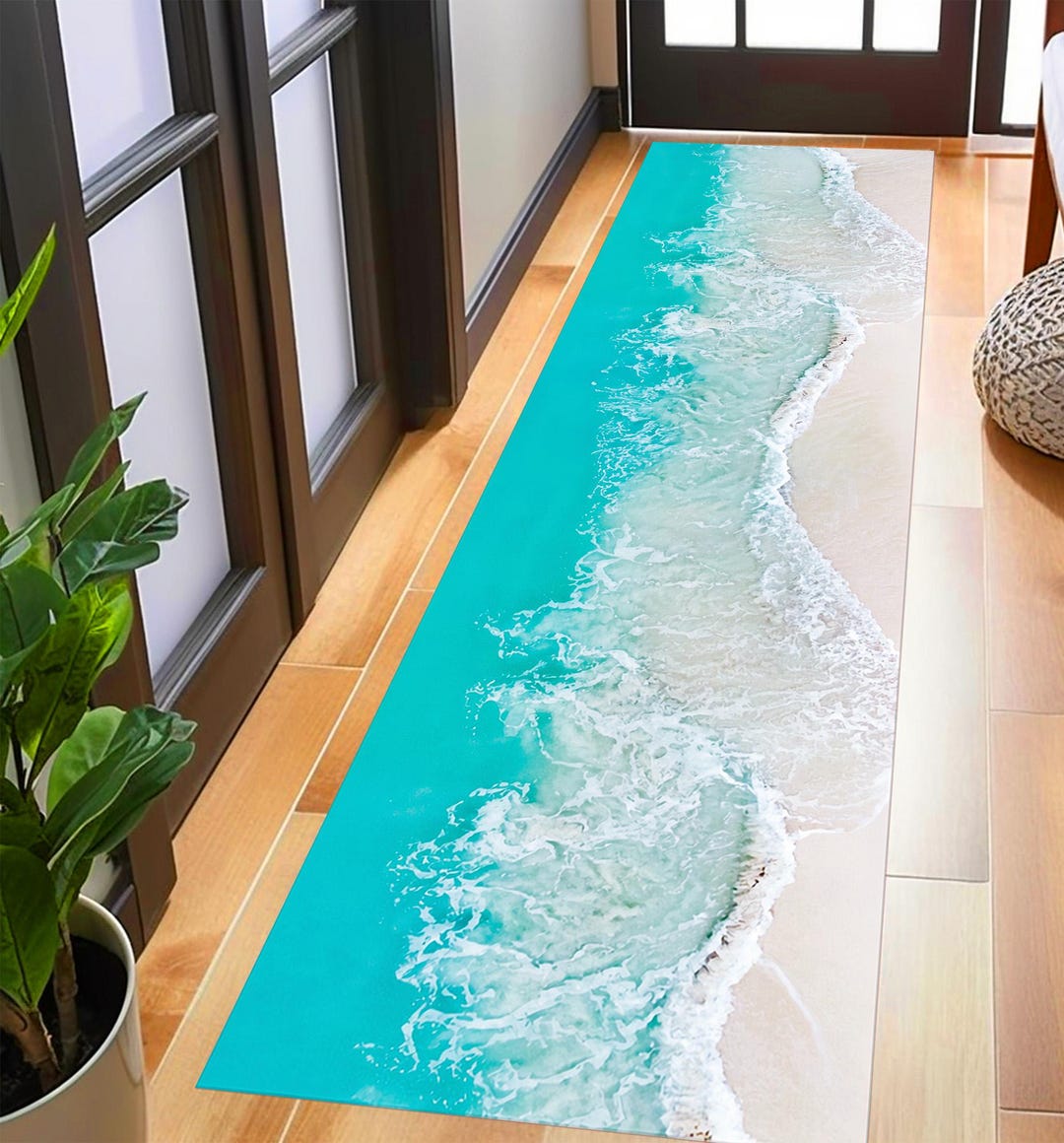 Beach Art Runner Rug: Coastal Home Decor - Etsy