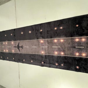Flight Line Rug Airplane Runway Rug: Kids Room Decor With Runway Light Effect ...