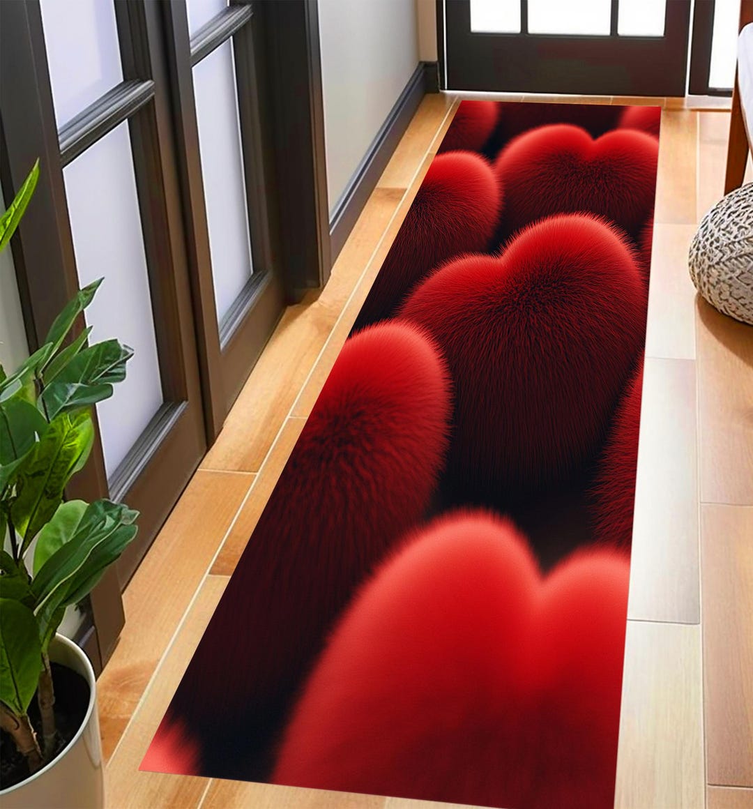 Colorful Heart Rugs,heart Pattern Rug,heart Gift Rugrunner Colorful ...