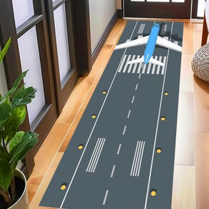 Runway Design Rug: Aviation Airport Decor