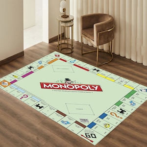 Monopoly Rug,Monopoly Rugs,Game Room Rug,Game Room Rugs,Area Rug, Monopoly Game Rug,3D Rug,Personalized Gift Rug,Monopoly Art Rug,Gift Rugs