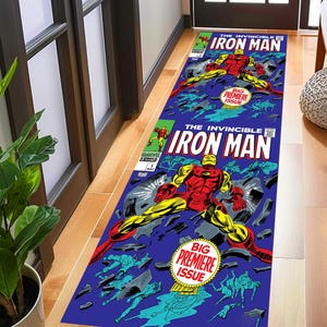 Decor Rug,Iron man, Comic Book, No 1, First Number, Fantastic Rug, IronMan, Movie Comics, Legend, Legend Rug, Fantastic Rug, Cartoon Rugs