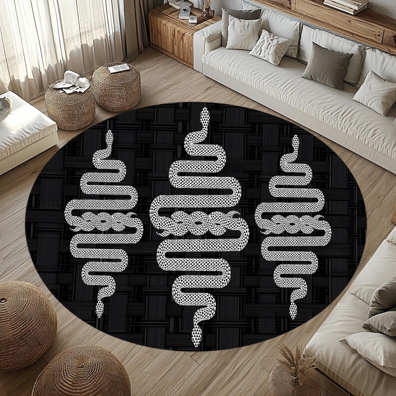 Snake Pattern Rug, Snake Round Rug, Snake Design Rug, Snake Round ...