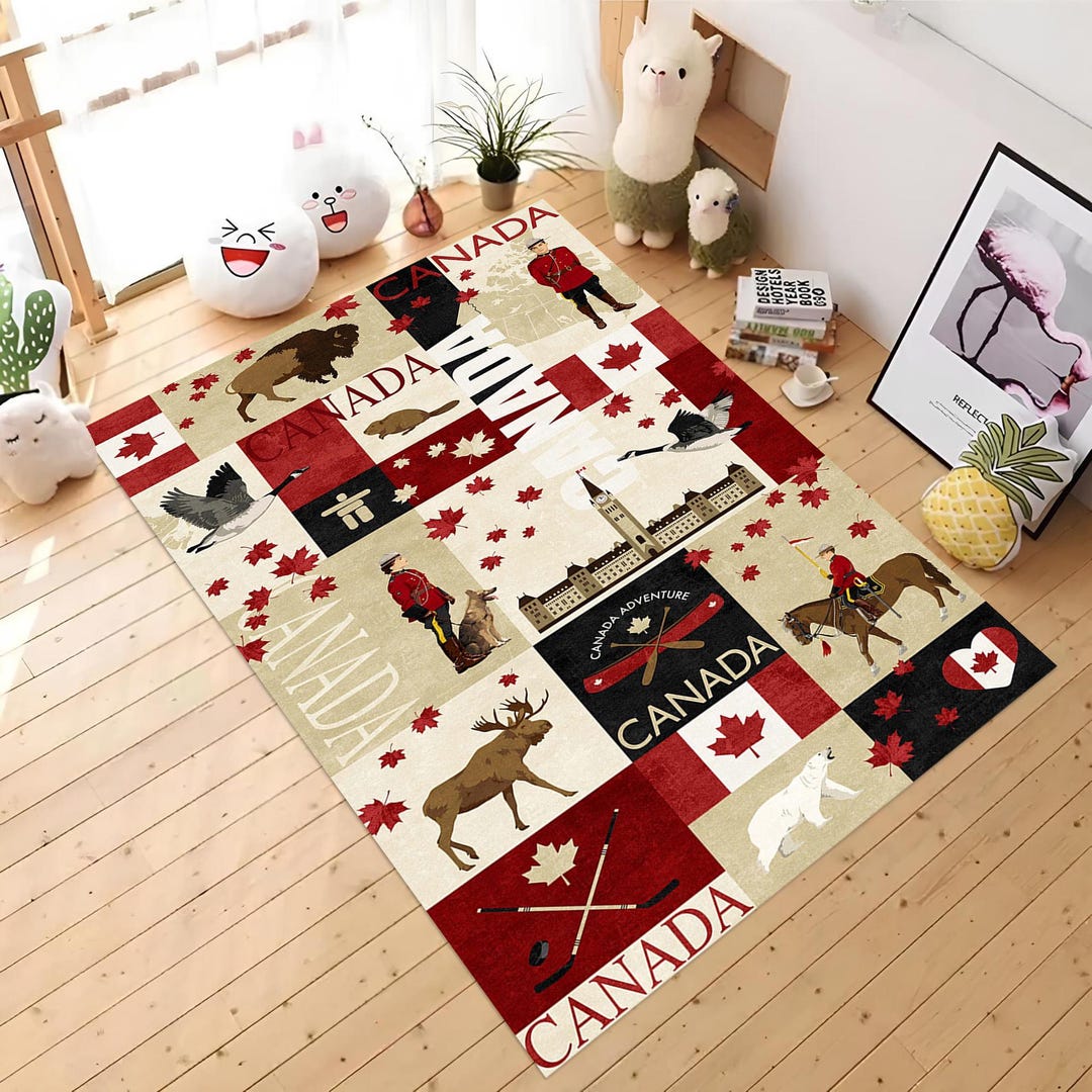 Canada Flag Kids Room Rug: National Pride Decor - Etsy
