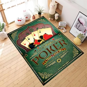 Poker Teppich, Spielteppich, Spielzimmerteppich, Spielzimmerteppich, Spielerteppich, beliebter Teppich, moderner Teppich, Wohnkultur