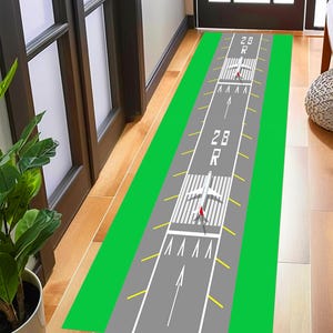 Aircraft Runway Rug: Aviation Airport Play Mat