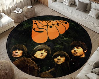 The Beatles Rug: Round Rock Band Music Fan Rug, Non-Slip Cotton Base