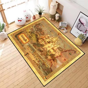 Tapis carte, tapis carte, tapis sur le thème des cartes, tapis sur le thème de l'histoire, tapis carte du jeu, tapis artistique mythique, tapis carte, grands tapis surdimensionnés