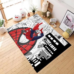 Spiderman Comic Teppich, Spiderman Teppich, Spiderman Muster Teppich, Spiderman Teppich, Spinnennetz, Cooler Charakter, Cartoon Charakter Teppiche, Kreative
