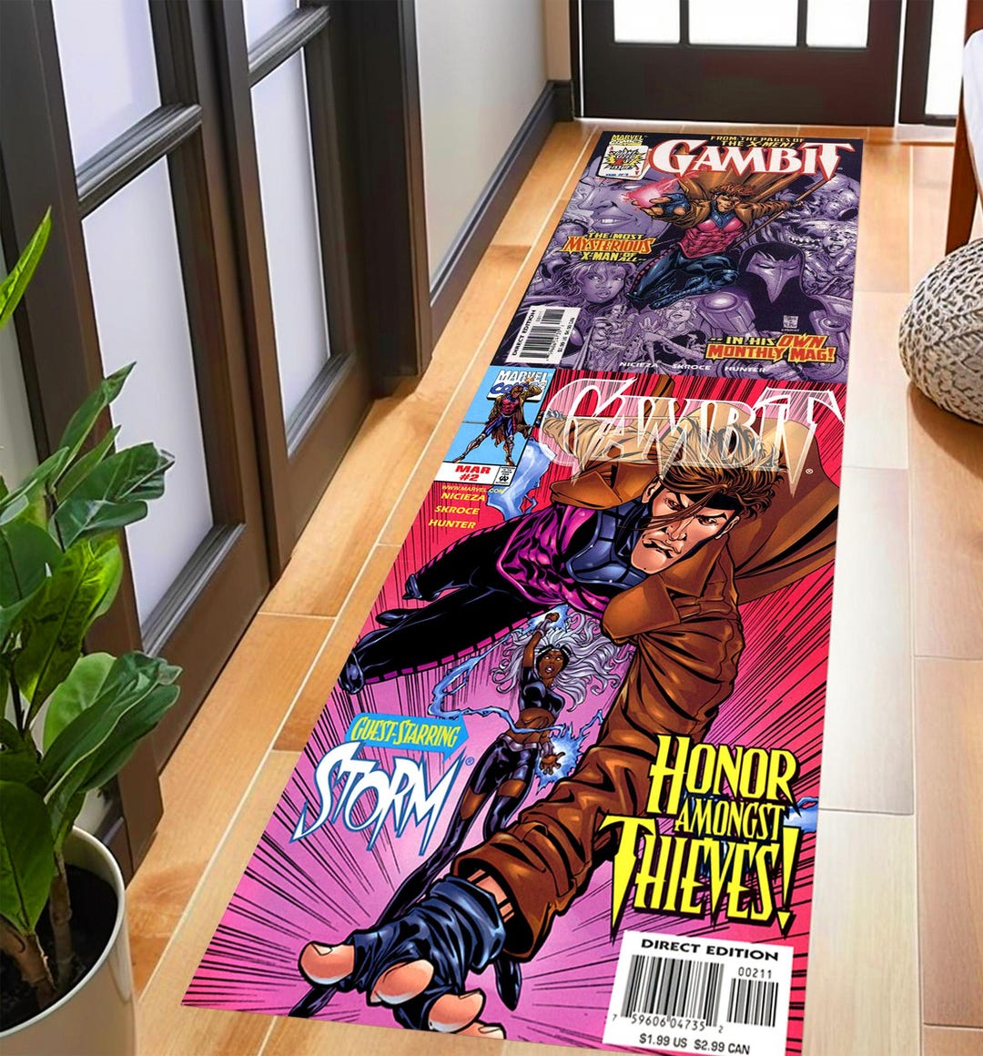 Gambit Comic Book Rug: Retro X-men Cartoon Cover Decor - Etsy