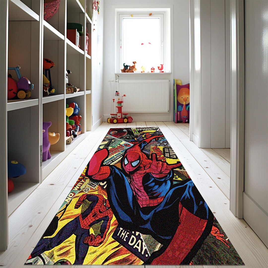 Spiderman Rug, Spiderman Rugs, Spiderman Art Rugs, Runner Spiderman Rug ...