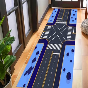 Airport Runway Rug: Kids Play Mat, Aviation Decor