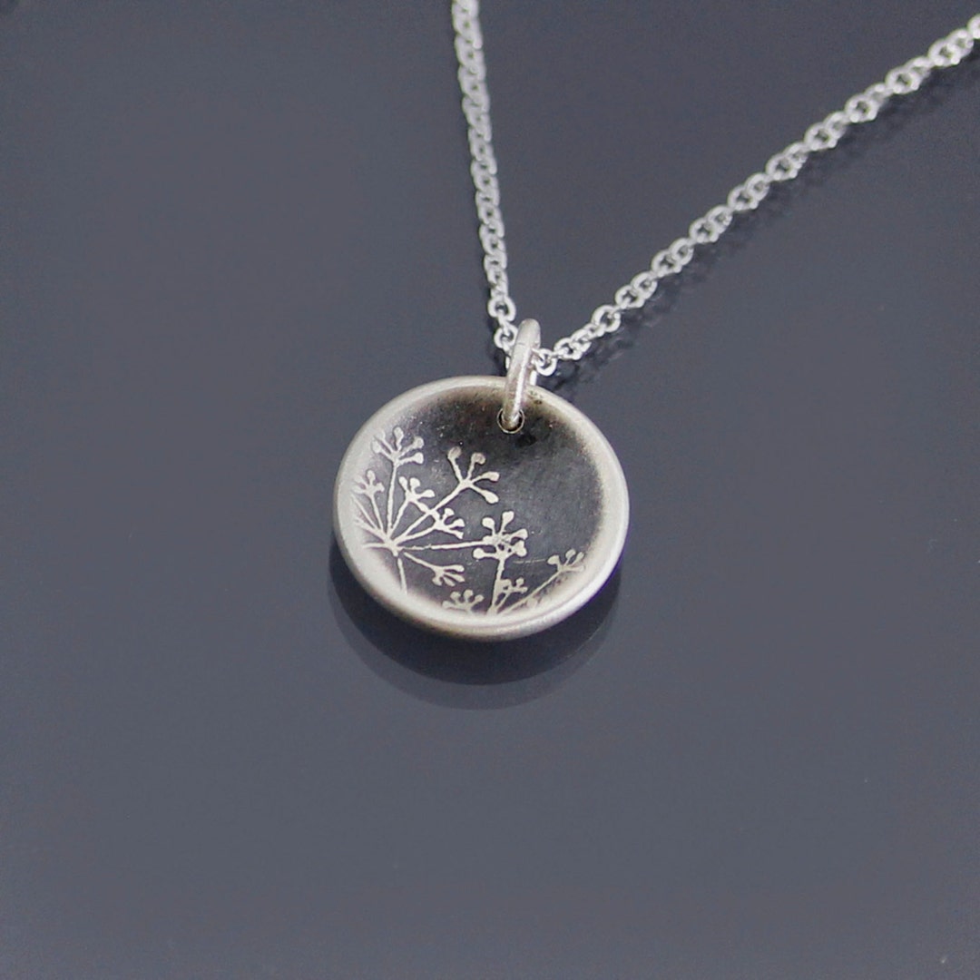 Tiny Cupped Sterling Silver Queen Anne's Lace Necklace - Etsy